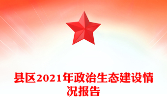 县区2021年政治生态建设情况报告