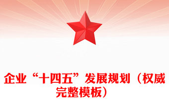 企业“十四五”发展规划（权威完整模板）