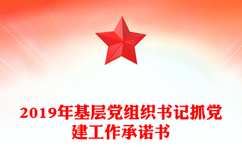 2019年基层党组织书记抓党建工作承诺书