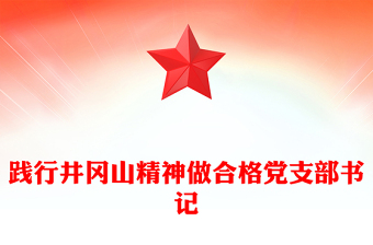 践行井冈山精神做合格党支部书记