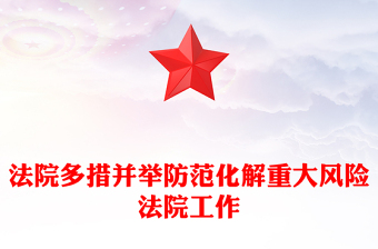 法院多措并举防范化解重大风险法院工作