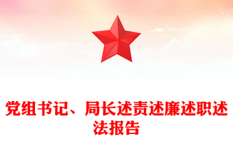党组书记、局长述责述廉述职述法报告