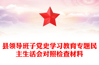 县领导班子党史学习教育专题民主生活会对照检查材料