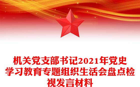 机关党支部书记2021年党史学习教育专题组织生活会盘点检视发言材料