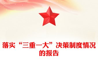 落实“三重一大”决策制度情况的报告