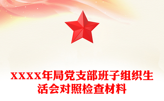 XXXX年局党支部班子组织生活会对照检查材料