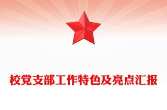 校党支部工作特色及亮点汇报