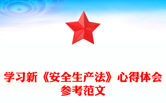 学习新《安全生产法》心得体会参考范文