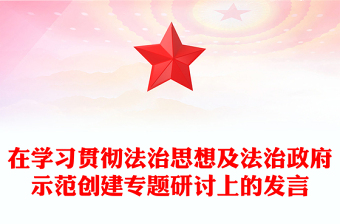 在学习贯彻法治思想及法治政府示范创建专题研讨上的发言