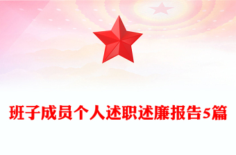 班子成员个人述职述廉报告5篇