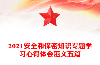 2021安全和保密知识专题学习心得体会范文五篇