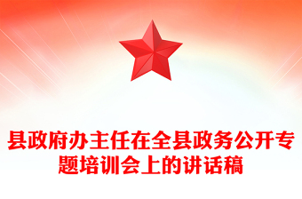 县政府办主任在全县政务公开专题培训会上的讲话稿