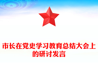 市长在党史学习教育总结大会上的研讨发言