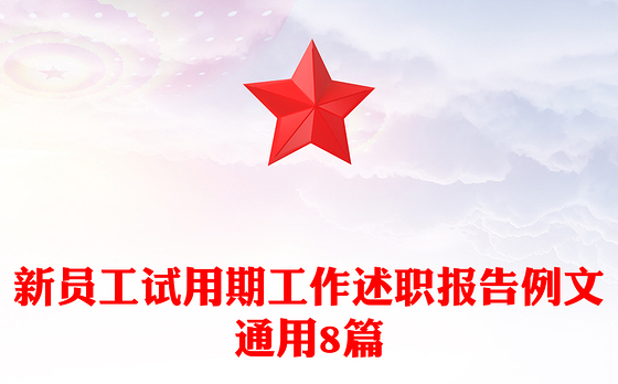 新员工试用期工作述职报告例文通用8篇