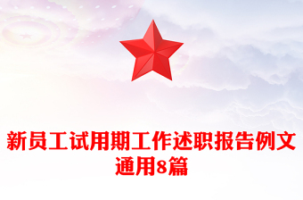 新员工试用期工作述职报告例文通用8篇