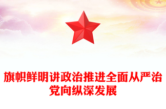 旗帜鲜明讲政治推进全面从严治党向纵深发展