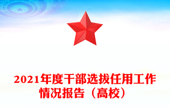 2021年度干部选拔任用工作情况报告（高校）