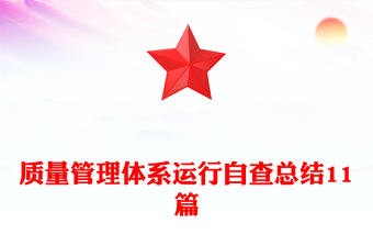 质量管理体系运行自查总结11篇