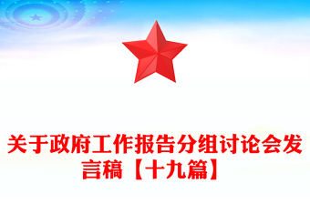 关于政府工作报告分组讨论会发言稿【十九篇】