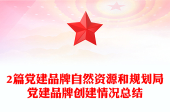 2篇党建品牌自然资源和规划局党建品牌创建情况总结