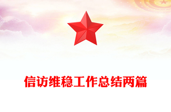 信访维稳工作总结两篇