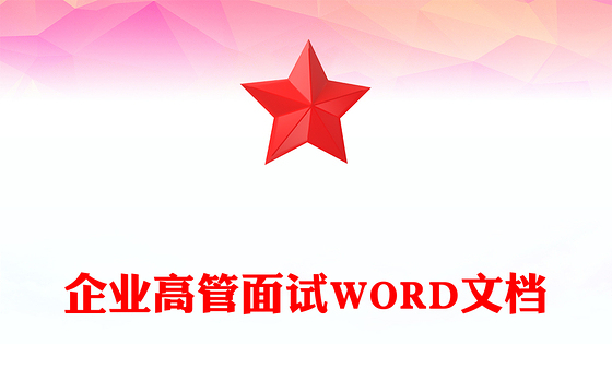 企业高管面试WORD文档