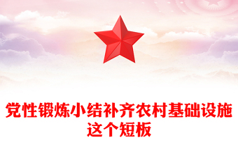 党性锻炼小结补齐农村基础设施这个短板