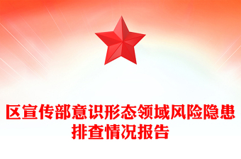 区宣传部意识形态领域风险隐患排查情况报告