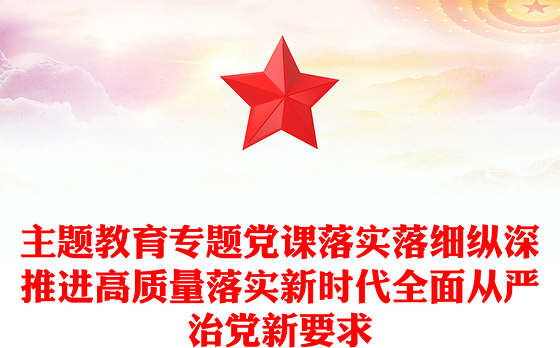 主题教育专题党课落实落细纵深推进高质量落实新时代全面从严治党新要求