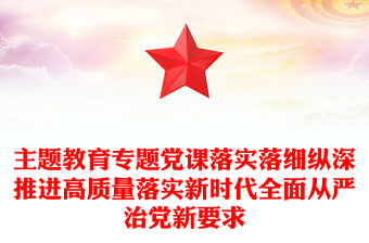 主题教育专题党课落实落细纵深推进高质量落实新时代全面从严治党新要求