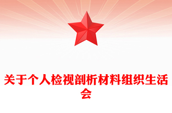 关于个人检视剖析材料组织生活会