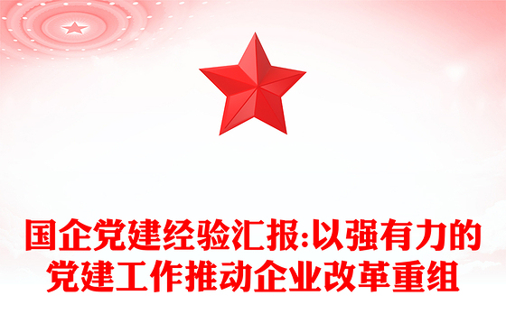 国企党建经验汇报:以强有力的党建工作推动企业改革重组