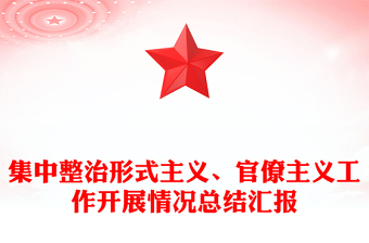 集中整治形式主义、官僚主义工作开展情况总结汇报