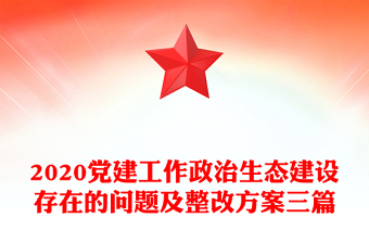 2020党建工作政治生态建设存在的问题及整改方案三篇