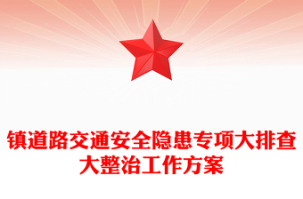 镇道路交通安全隐患专项大排查大整治工作方案