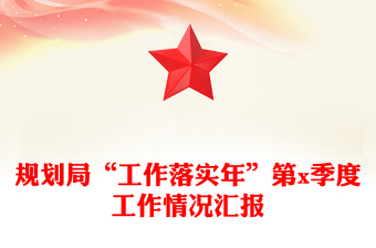 规划局“工作落实年”第x季度工作情况汇报