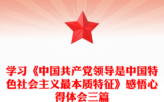 学习《中国共产党领导是中国特色社会主义最本质特征》感悟心得体会三篇