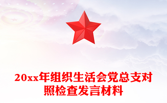 20xx年组织生活会党总支对照检查发言材料