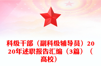 科级干部（副科级辅导员）2020年述职报告汇编（3篇）（高校）