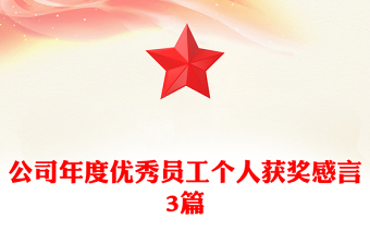 公司年度优秀员工个人获奖感言3篇