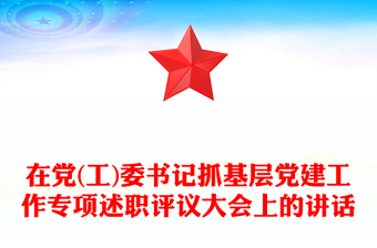 在党(工)委书记抓基层党建工作专项述职评议大会上的讲话