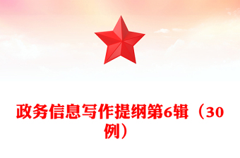 政务信息写作提纲第6辑（30例）