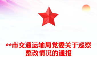 **市交通运输局党委关于巡察整改情况的通报
