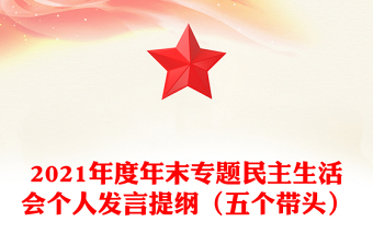 2021年度年末专题民主生活会个人发言提纲（五个带头）