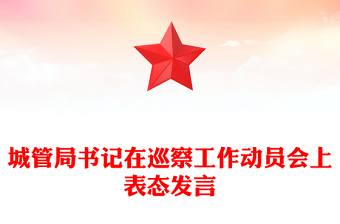 城管局书记在巡察工作动员会上表态发言