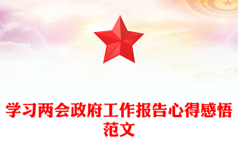 学习两会政府工作报告心得感悟范文