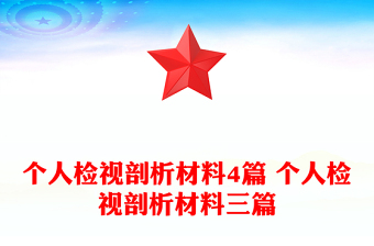 个人检视剖析材料4篇 个人检视剖析材料三篇