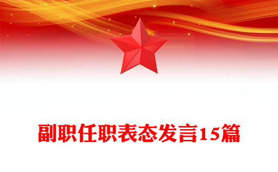 副职任职表态发言15篇