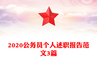 2020公务员个人述职报告范文3篇
