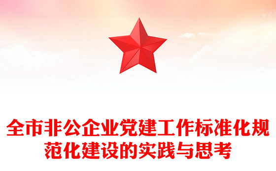 全市非公企业党建工作标准化规范化建设的实践与思考